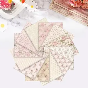 12Pcs 20×20 Inch Cotton Fabric Bundles, Retro Floral Printed Fat Quarters Squares | Soft Breathable Quilting Patchwork Fabric | Perfect for DIY Handmade Crafts, Cushions, Scarves, Napkins, Handbags, Tablecloths, Home Party Decor Hanging Decoration