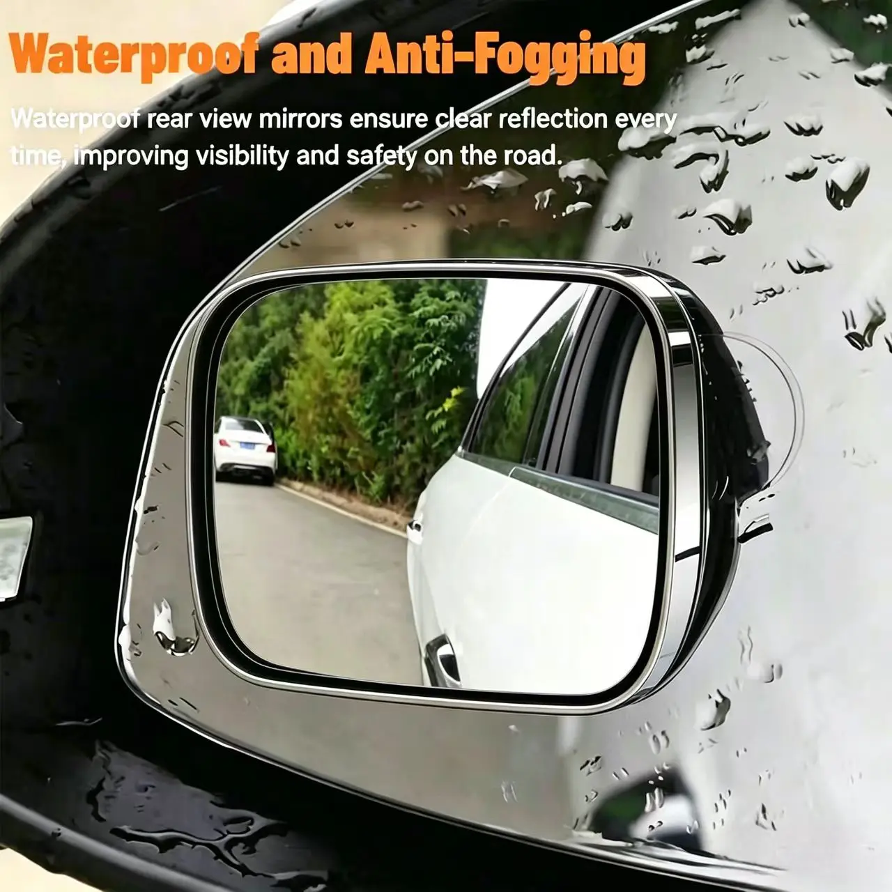 2PCS Frameless Convex Car Blind Spot Mirror - 360° Rotatable, Waterproof, HD Real Glass, Easy to Install, Auto Parts Accessories for Safe Driving & Parking, Car Accessories