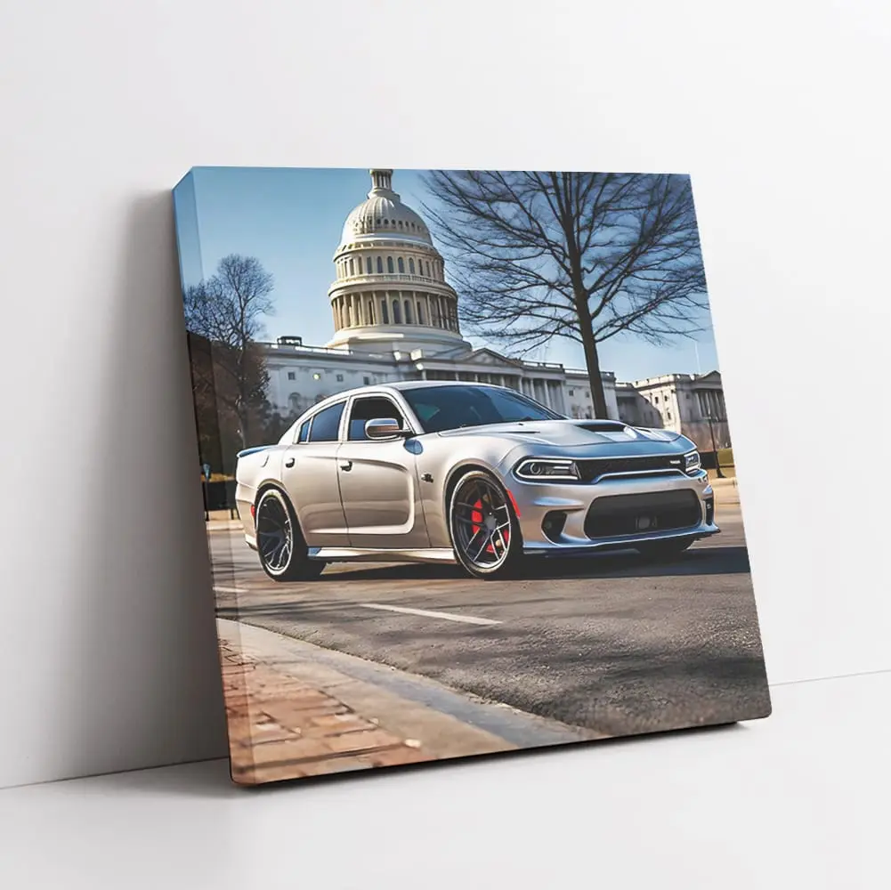 Dodge Charger Srt Hellcat Silver In Washington Framed Vehicle Wall Art Bedroom Posters Cars
