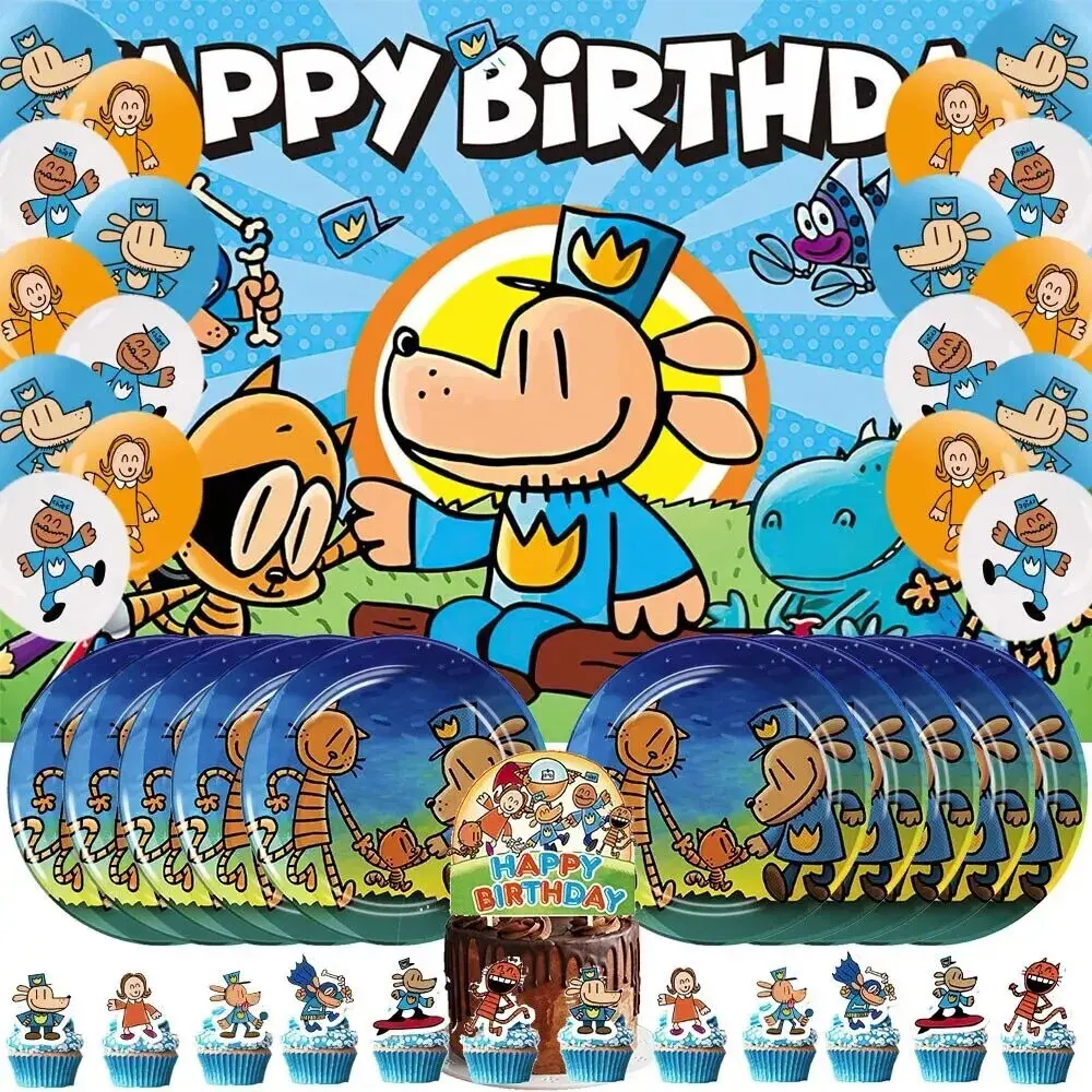 Dog Man Party Supplies Birthday Decorations 52 Pcs Set