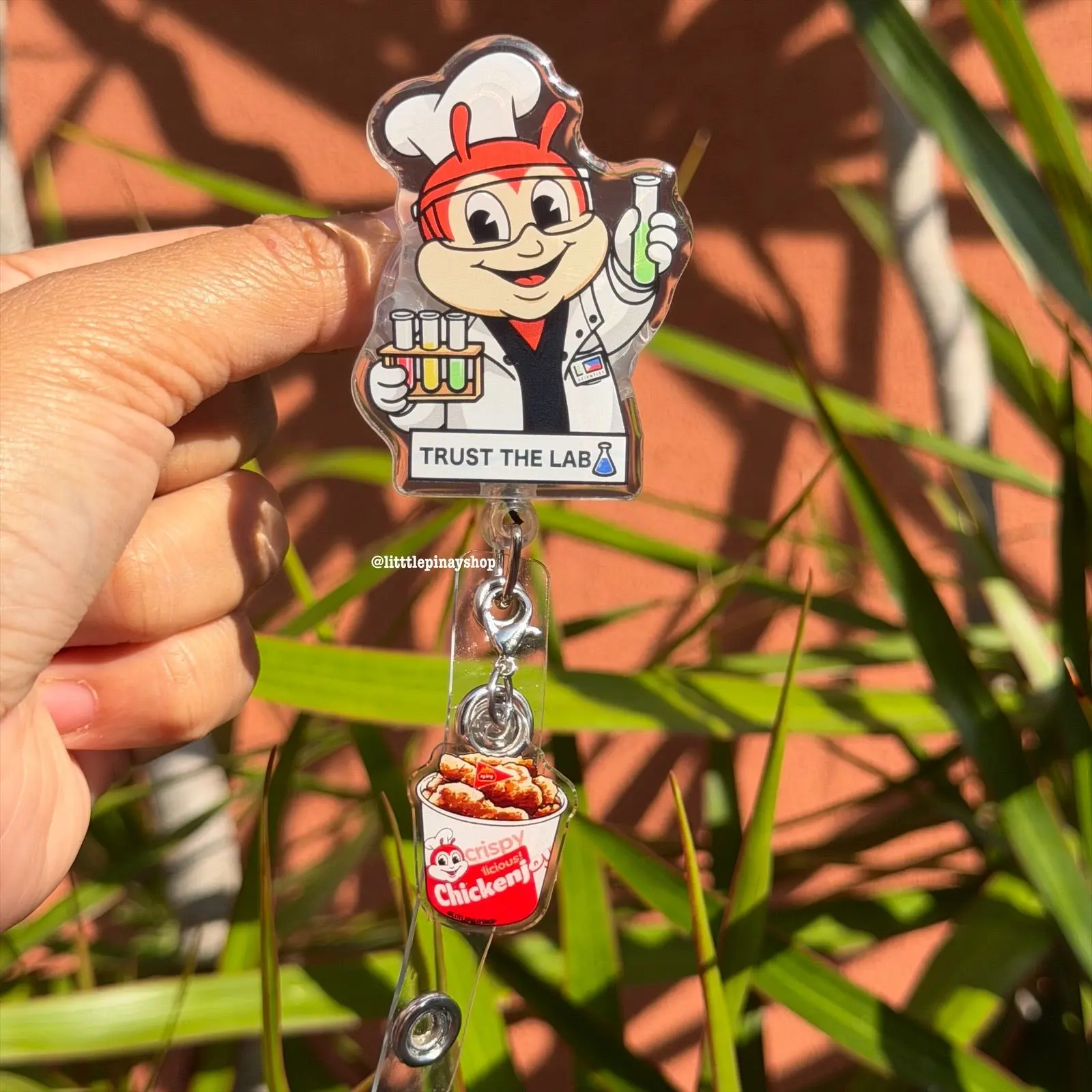 Jolli-Lab Scientist ID Badge Reel ( Alligator Clip ) , Acrylic Keychain, Bag Charm