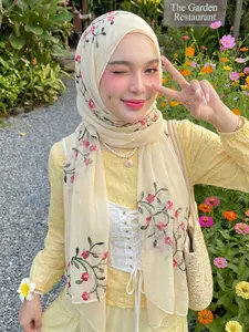 Women's Bohemian Floral Print Scarf Hijab, Sun Protection Multicolor Wrap, Elegant Versatile Shawl, Breathable Soft Fashion Long Scarf for Daily Use