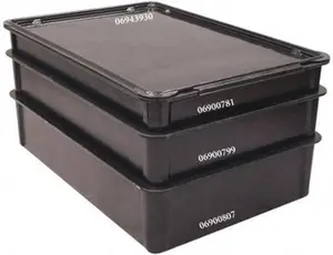 MFG Tray 400 Lb Load Capacity Black Fiberglass Tote Container Stacking, 25.8" Long x 17.8" Wide x 6" High 8800005167