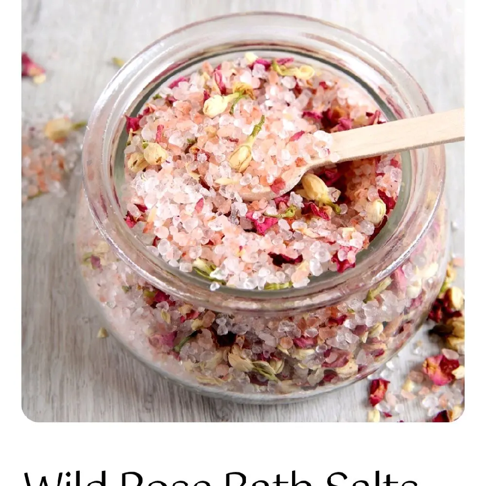 Herbal Haven Wild Rose Bath Salts with Natural Ingredients for Relaxing Bath Time