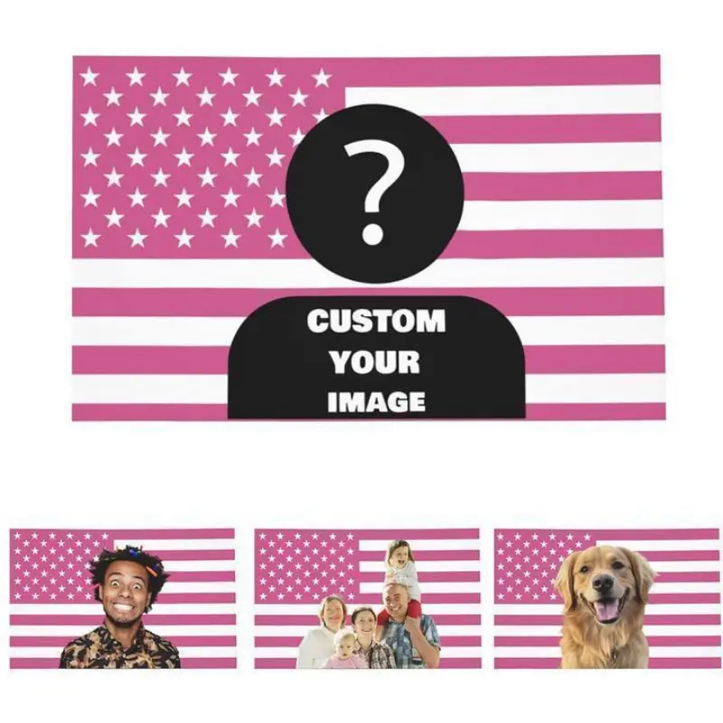 Tapestry  Custom Pink America Flag 40x60 inch Personalized Flags Design Your Image Funny Tapestry Poster Decoration Print