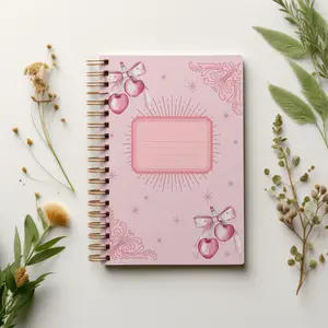 Cherry Spiral Notebook - Ruled Line, Journal, Diary, Cherry Blossom Stationery, Cute Sketchbook