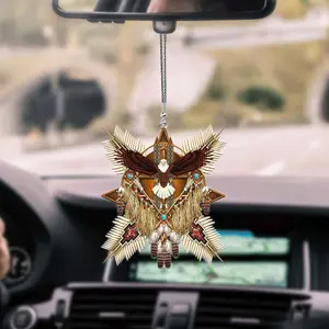 Native American Decoration For Car Interior, Flat 2D Ornament For Car
