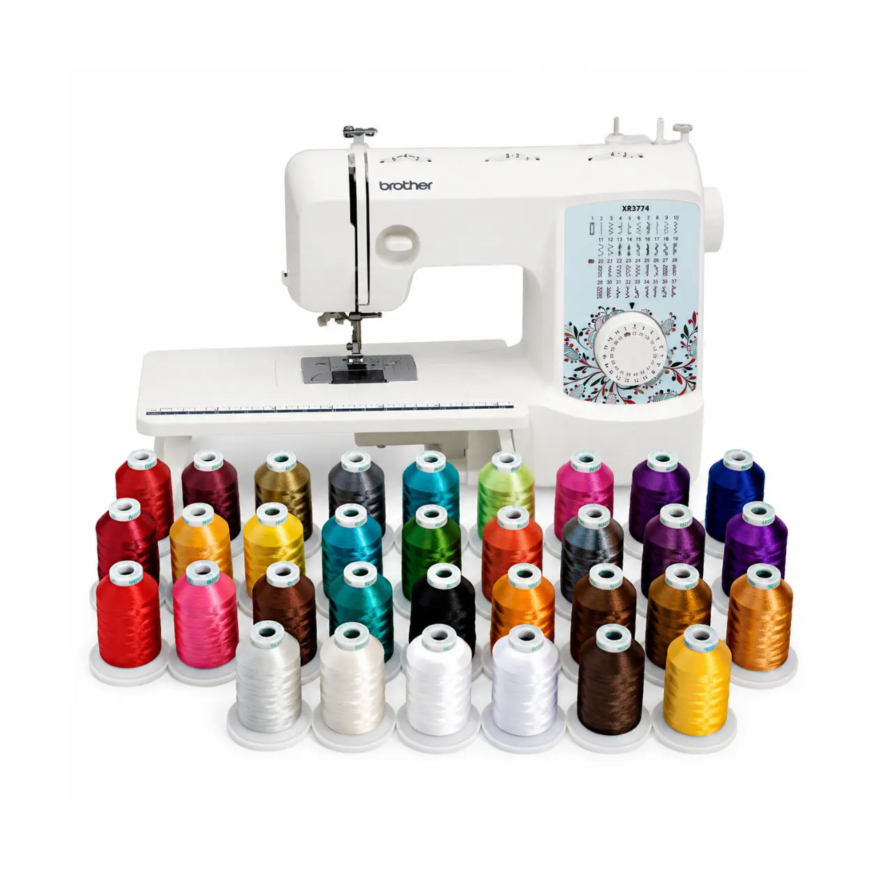 Brother XR3774 Wide Table Sewing and Quilting Machine Bundle with Thread Kit
