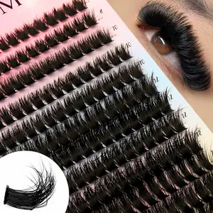 280Cluster Lash – DIY Lash Extension Set For Beginners, 80D Volume Segment Lashes, Mixed Lengths, With White Tweezer & Lash Brush, Fluffy D Curl Lashes, 5D Effect, Reusable & Lightweight False Eyelashes, Natural To Bold For Daily Makeup, Office Wear