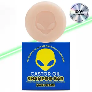 MARSMADE Castor Oil Shampoo Bar - Official Product Hydrating Moisturizing Castor Oil Natural Bar Soap Shampoo for Hair Growth and Nourishment (3.5oz)