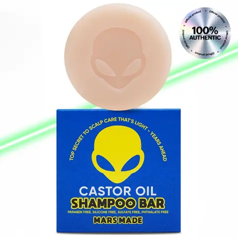 MARSMADE Castor Oil Shampoo Bar - Official Product Hydrating Moisturizing Castor Oil Natural Bar Soap Shampoo for Hair Growth and Nourishment (3.5oz)