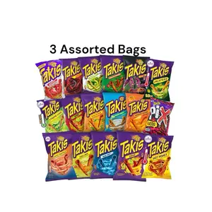 Takis 3 Assorted Bag Bundle- Takis Fuego, Extreme Lime, Buffalo, Cheese, hot Honey & More- Flavors Will Vary
