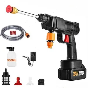 Portable Battery Power Washer, 150PSI Portable Pressure Cleaner Handheld with Battery, Handheld High Pressure Car Washer Gun with 2 Nozzles, 2 Battery, 24V 1500mAh, Cordless Jet Washers for Car/Floor/Patio