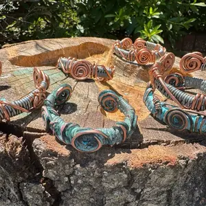 Korinlite Bio-Electric Cuff - Handmade Wire Wrapped Statement Jewelry