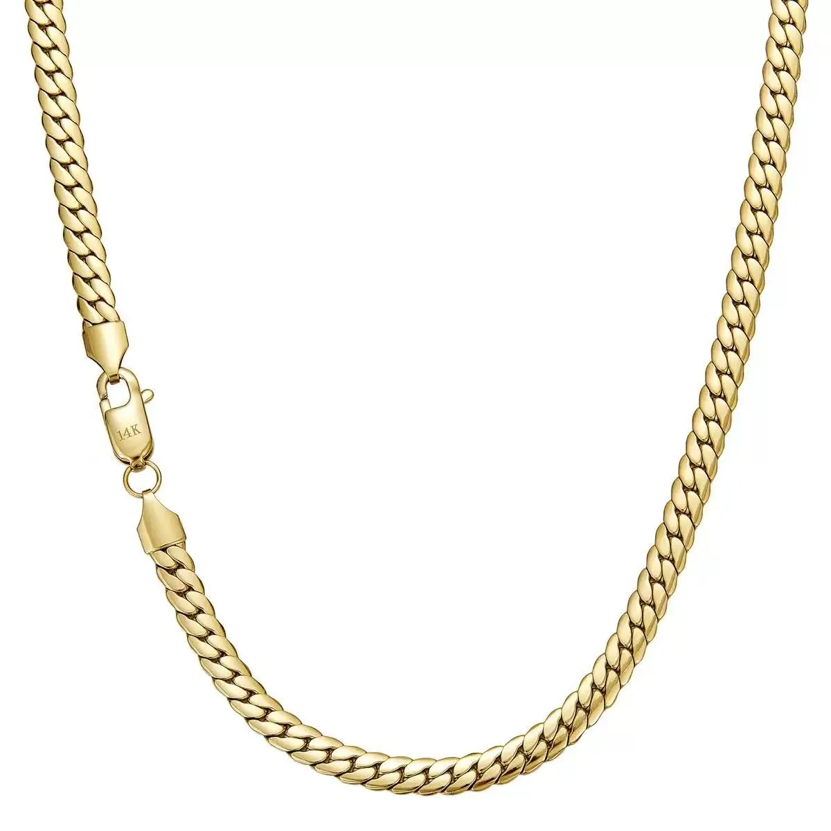 14K Gold Cuban Chain Necklace - 6mm/8mm, Water-Resistant, Tangle-Free, Fade-Resistant, Durable, Comfortable Stylish Unisex Costume Jewelry, Ideal for Everyday Wear, Perfect Gift