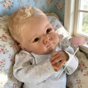 TopLink Lifelike Soft Realistic Reborn Baby Doll, 45cm/18in Full Vinyl Body Handmade Toy for Kids, Fashion Birthday Gift with Clothes Set, Pacifier, Feeding Bottle & Birth Card