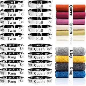 20-Pack Bed Sheet Organizer Bands, Bed Sheet Size Label Bands for Closet Organizers and Storage, Fully Elastic Fabric Labels for Organizing Bed Sheets, Duvets, Quilts (King, Queen, Twin, Full)