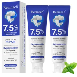 Beamach 7.5% Hydroxyapatite Toothpaste Fluoride-Free Rapid Enamel Repair & Whitening Sensitive Teeth Friendly Fresh Minty Flavor | 4.23oz
