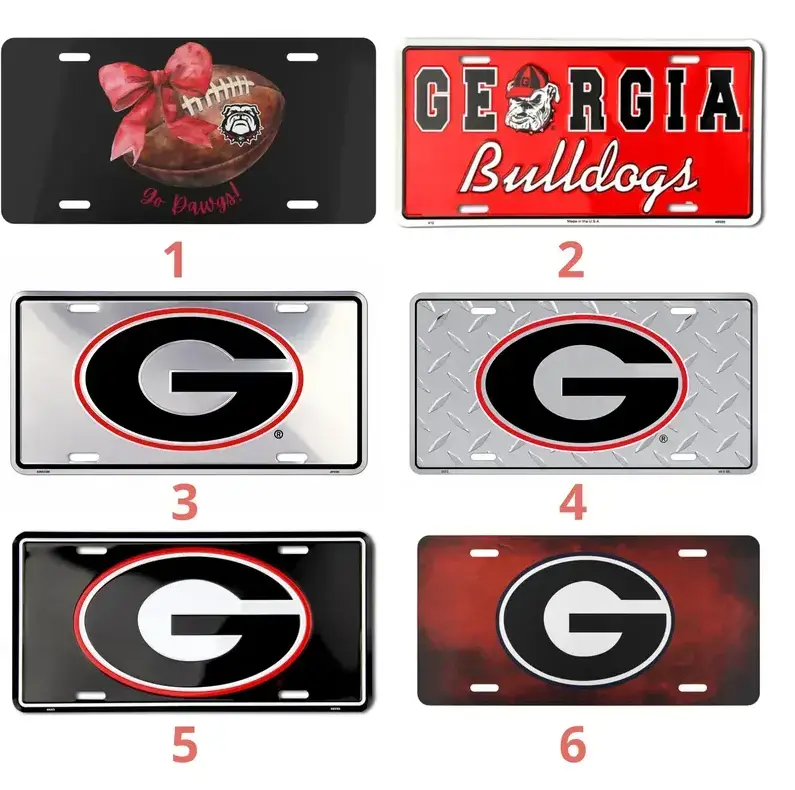 RARE Georgia Bulldogs Pride License Plate - 12x6 Aluminum Embossed Sports Front Car Tag, Vintage College Football Vanity Plate for Trucks, Retro UGA Fan Auto Decor, Game Day Gift for Men