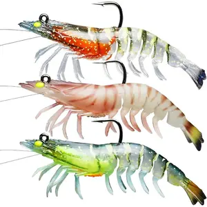 Pre-Rigged Soft Fishing Lures with Hook | Easy Catch: Balanced Action, Tear-Resistant TPE, Shrimp & Crayfish Swimbaits | Freshwater Saltwater Baits for Bass, Trout, Walleye, Pike