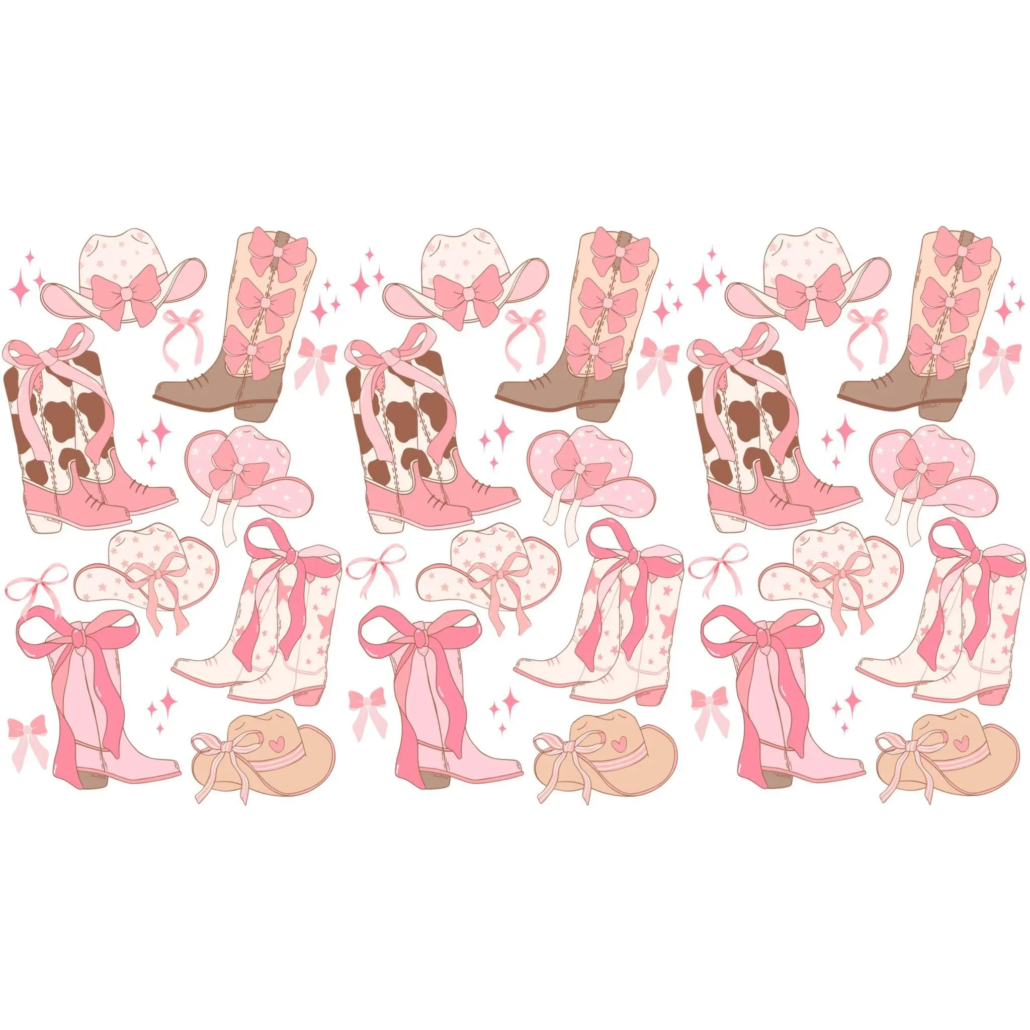 UV49 - Western Bows UV DTF Cup Wrap
