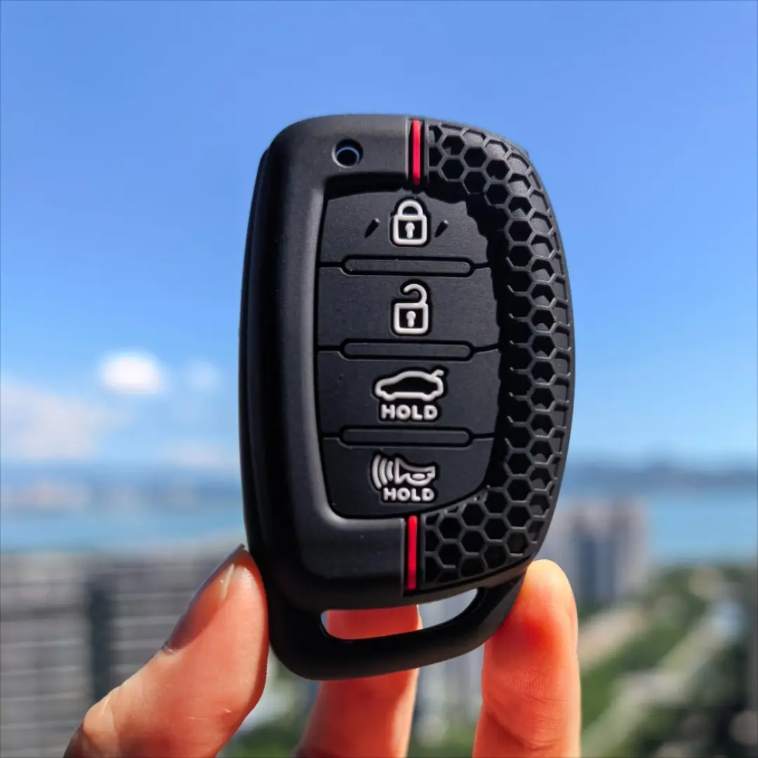 Silicone Rubber Remote Key Fob Case Cover, Anti-Scratch Shockproof Shell, Car Key Protector, Car Key Accessory, Car Accessories, for Hyundai Models: Tucson, Sonata, Creta, Ix25, Ix35, Ix45, I10, I20, I30, I40, Verna, Solaris