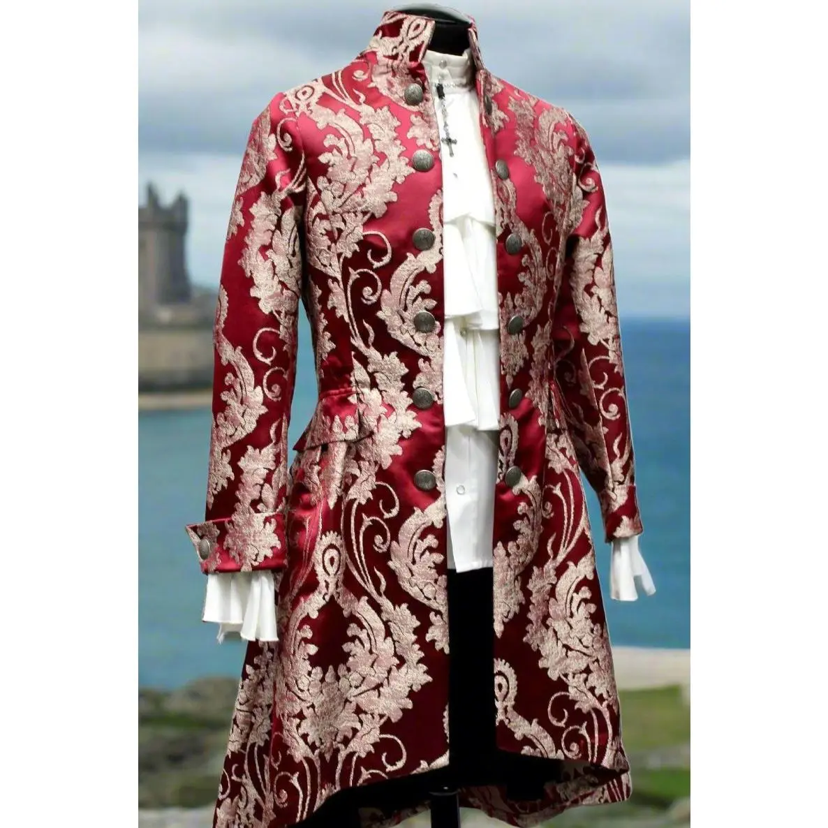 ORDER OF THE DRAGON COAT - BURGUNDY BROCADE