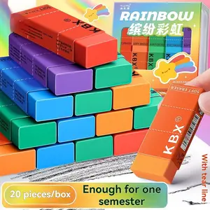 5pc Erasers for Students, No Shavings Clean Rub Out, Children Kindergarten First Grade Colorful Erasers, School Supplies
