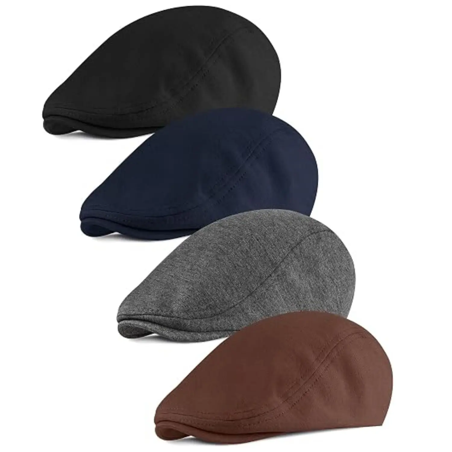 4Pcs Newsboy Men's Hat Newsboy Cap Flat Cap Soft Stretch Fit Men Cap Cabbie Hunting Cap for Men Outdoor Daily Use - Home Improvement.