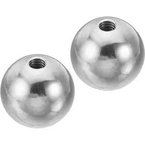 M6x25mm Ball Nuts Knob, 2 Pack Female Thread 304 Stainless Steel Round Blind Hole Screw Cap Cover for Lighting Machinery DIY Decoration, Silver