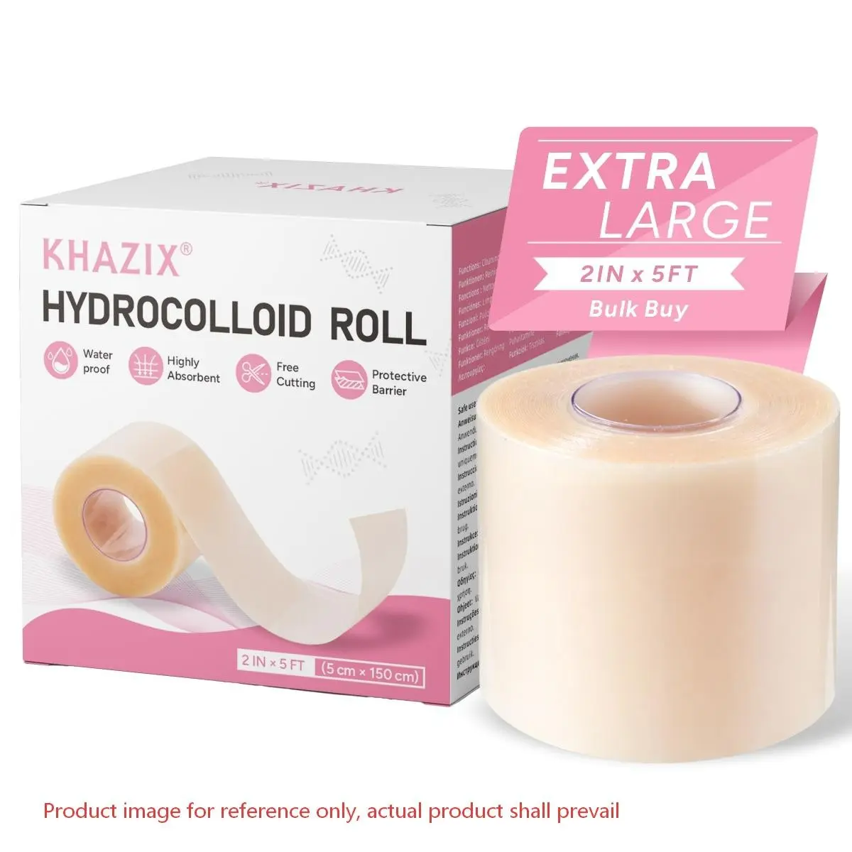 1pcs, Hydrocolloid Roll (5cmx150cm / 2in×5ft), Customizable Invisible Skin Patches, Waterproof & Sweatproof for Blemishes, Heel Protection & Daily Skin Care, Highly Absorbent for Burn, Blister, Acne Care, Healing, First Aid Kit Essential