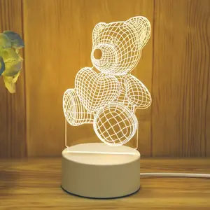3D Illusion Night Light, Creative LED Bedside Atmosphere Lamp for Kids Bedroom, Customizable Gift for Birthday Christmas Mother's Day, 2026 Hot Sale
