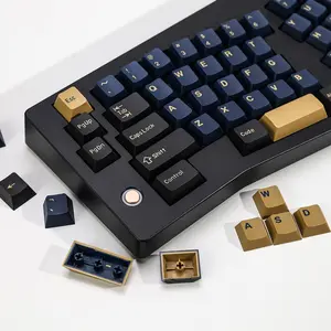 Blue Samurai PBT Double Shot Custom Keycap Set,174  Retro Gaming Key Caps Cherry Profile Keycaps for 61/64/68/84/87/100/104/108 Mechanical Keyboard