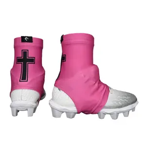 Faith Cross Pink Cleat Covers (Spats)