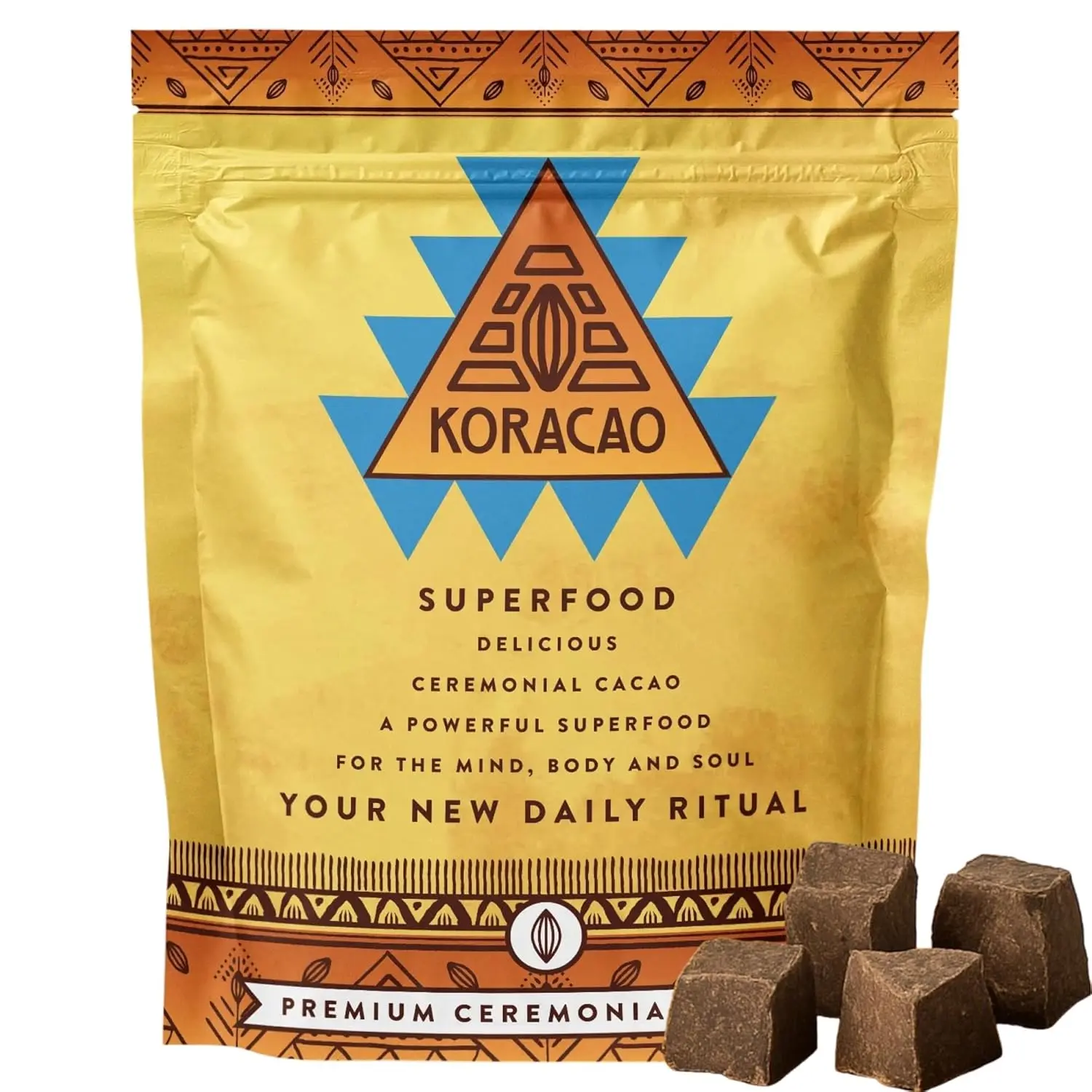 Koracao Organic Ceremonial Cacao Chunks | Whole Bean Cacao Drink | Single-Origin Criollo Cacao | Minimally Processed Superfood