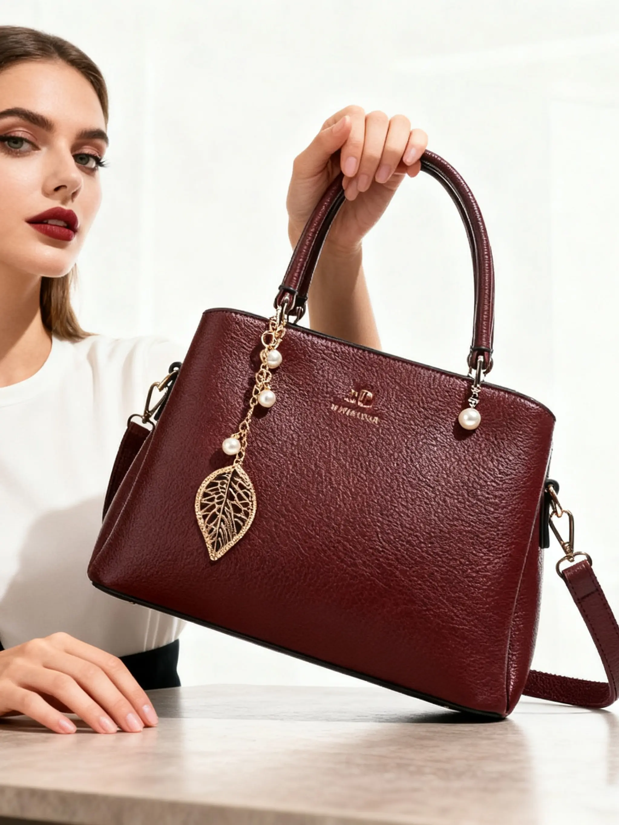 Fashionable Women's Handbag Shoulder Bag, High-Quality Large Capacity, Trendy Mid-Youth Bag, Stylish and Elegant Design