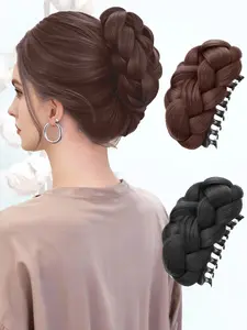 KAIRIYA 5 Inch Braided Bun Hairpiece -, Instant Volume Updo with Claw Clip, Perfect for Holiday Vacations & Weddings, Synthetic Soft Hairpieces