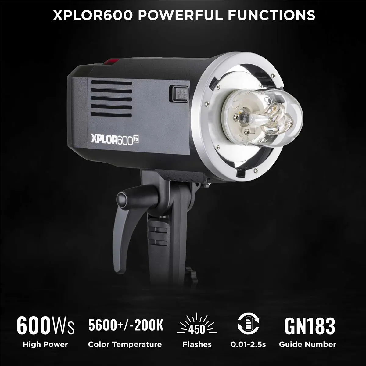 Flashpoint XPLOR 600 HSS R2 Battery Powered Studio Flash Strobe Light Photography Kit w/Built-in R2 2.4GHz, Bowens Mount, 600Ws, 8700mAh Lithium-ion Battery, Bundle w/C-Stand and EZ Lock 36" OctaBox