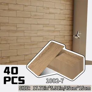 NINETAI Peel and Stick Decorative Tiles, 40pcs 5.91in*17.72in Wood Flooring Tiles (29 Sq.Ft) Easy-Install Vinyl Floors for Kitchen, Living Room Decoration Wood Grain Pattern Vinylfloors Durable Pvc Material Vinylplank