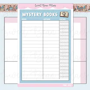 Mystery Book Tracker Vinyl Planner Stickers | Fnc 1112