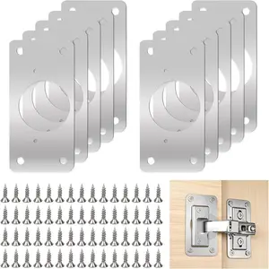 Cabinet Hinge Repair Board Replacement Kit,Cabinet Hinge Repair Kit,Cabinet Door Hinge Repair Plates with Screws 10-Pcs