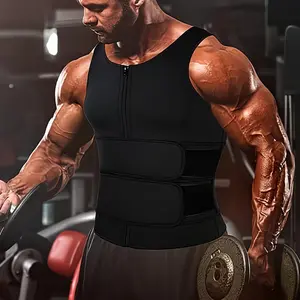 Men’s Neoprene Compression Sports Vest with Zipper, Sleeveless Fitness Training Top for Gym, Running & Layered Wear