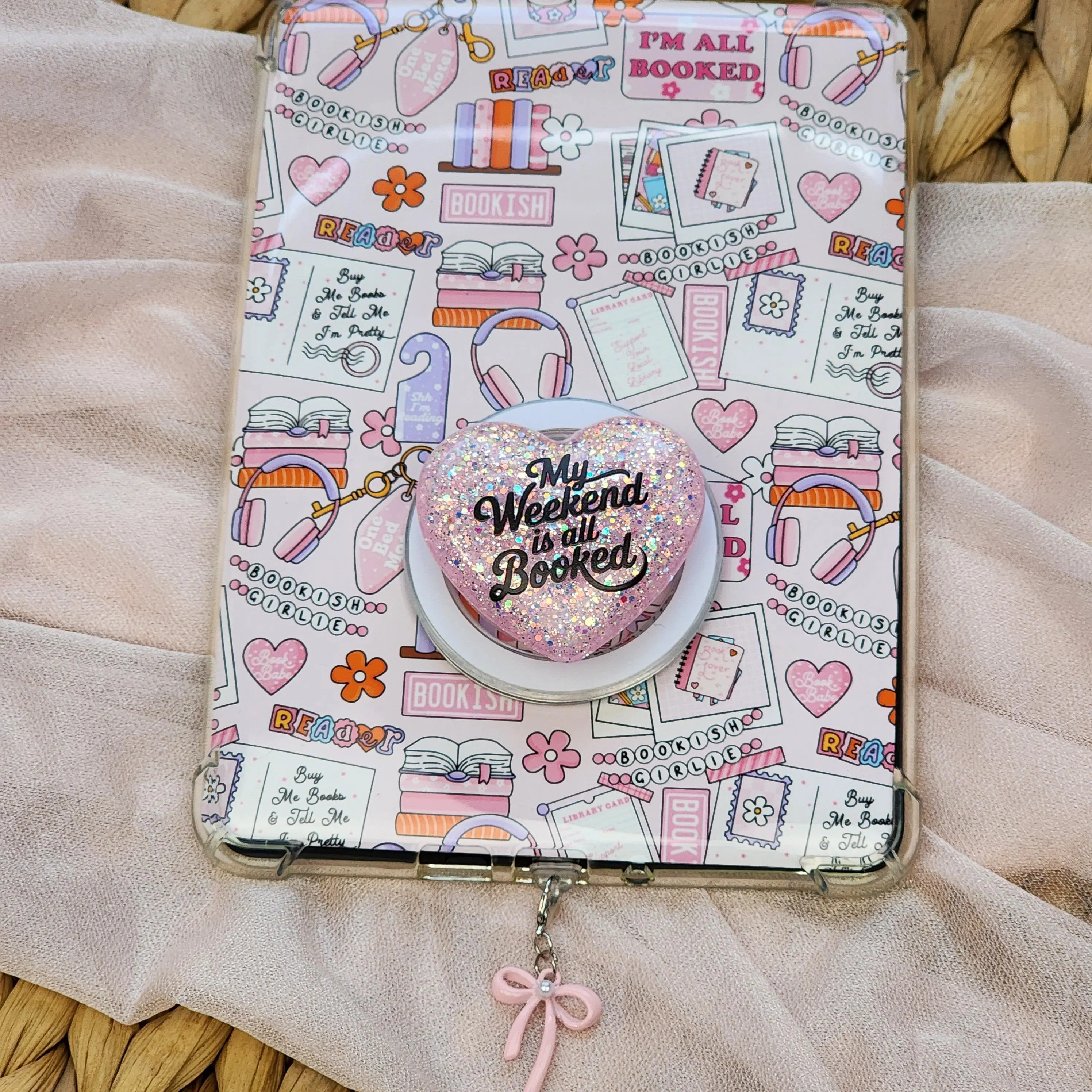 Kindle Accessories Set | All Booked | Insert, Grip & Charm