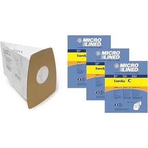 DVC Replacement Micro-Lined Paper Bags For Eureka Style C Mighty Mite 3000, 3100 Series | 2-Ply Micro Filtration Stops 99.7% of Particles | 3 Pack