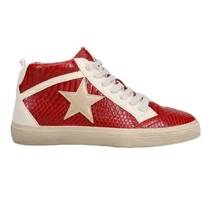 Shu Shop Womens Paulina High Lace Up Sneakers Shoes Casual - Red