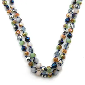 60” Crystal Bead Necklace-Multi