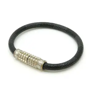 Pre-owned Louis Vuitton Canvas Small Leather Goods Bracelet Digit Damier Graphite Bracelet
