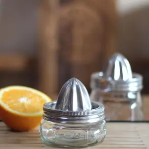 1pc Citrus Juicer Stainless Steel Lemon Orange Grapefuit Juicer Manual Squeezer Lid for Mason Jar Manual Juicer Lid
