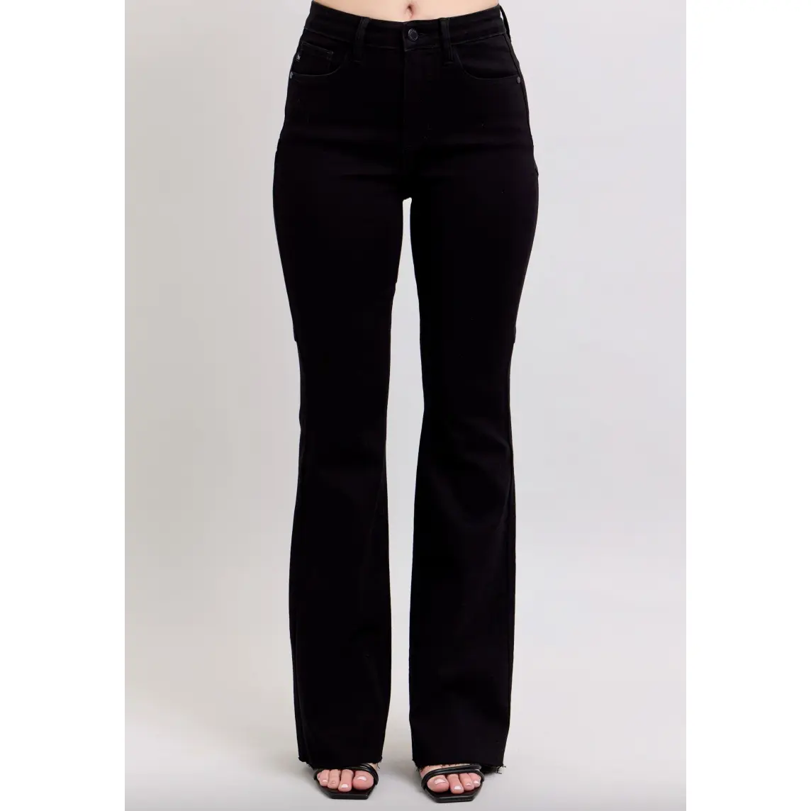 Judy Blue Black Star Seam Detail Flare Jeans