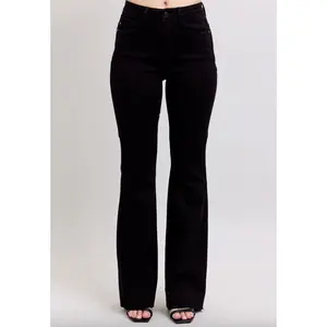 Judy Blue Black Star Seam Detail Flare Jeans